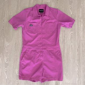 Wildfang Essential Short-Sleeve Romper (Pink)